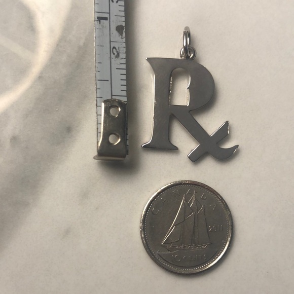 Prescription Pharmacist Doctor Medical sterling silver‎ vintage bracelet charm - Picture 3 of 3